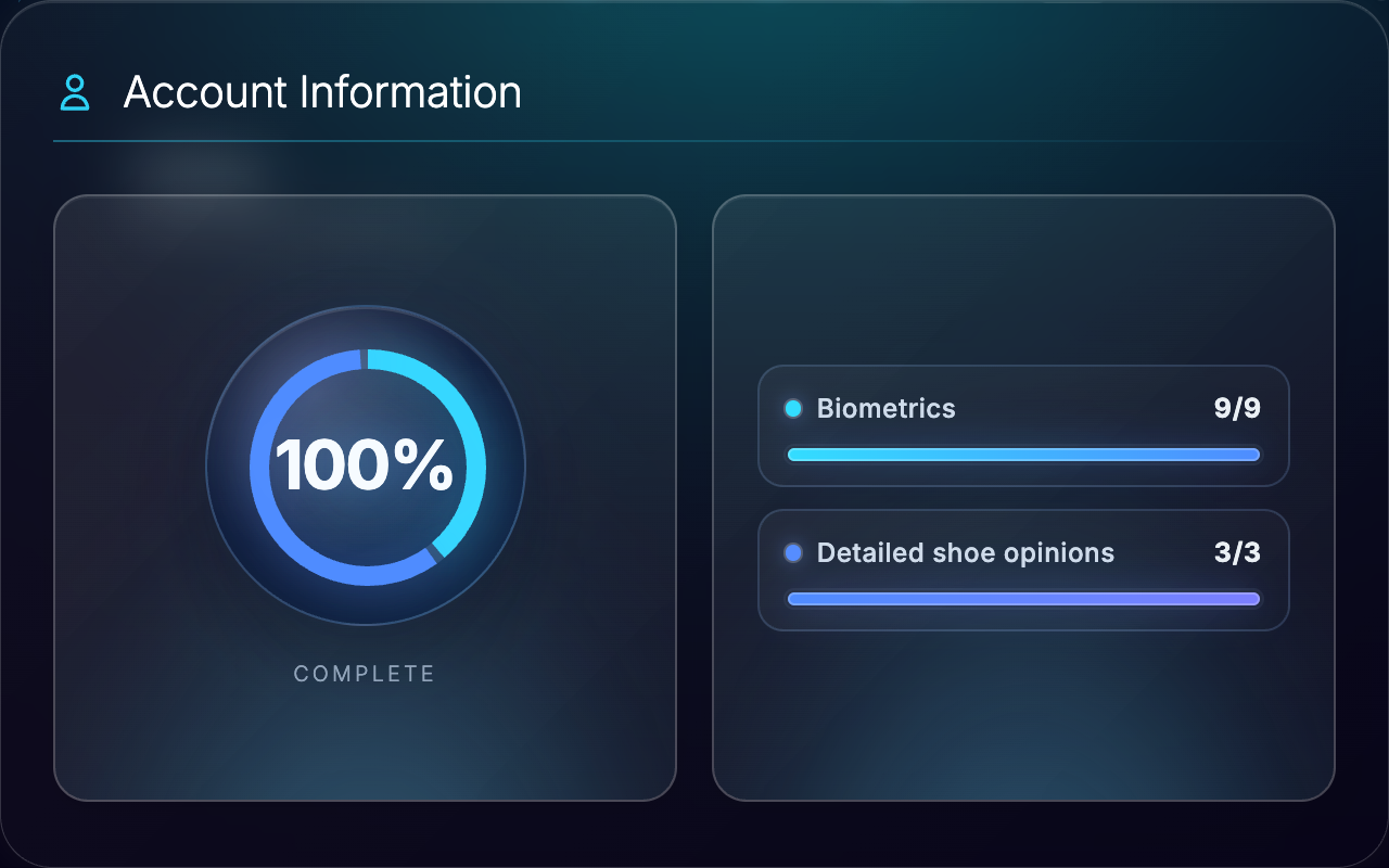 Run-It Settings showing a completed 100 percent profile